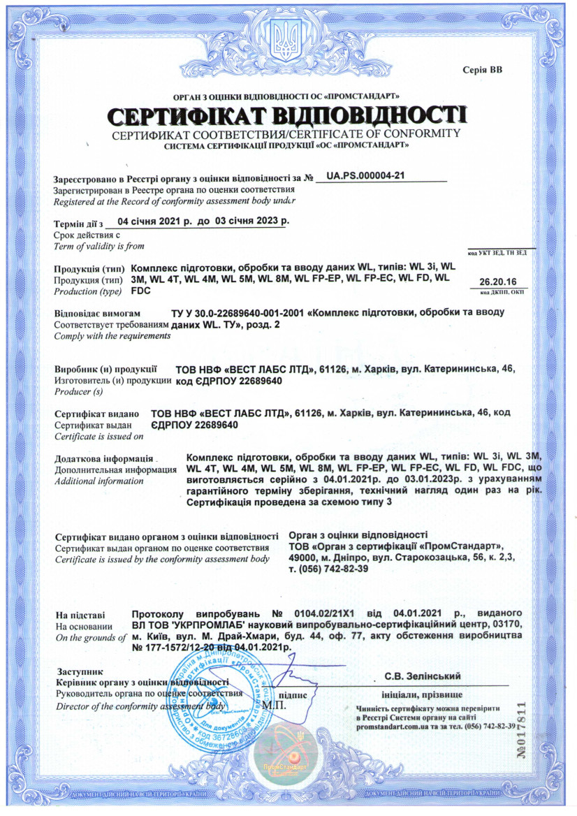 Сертификат соответствия ТУ У 29.4-22689640-02:2012